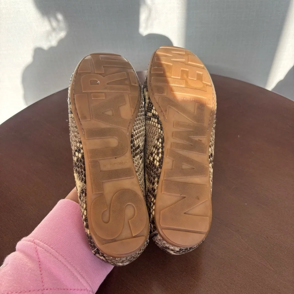 Stuart Weitzman Snakeskin Tassel Loafer, Size 9